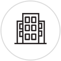 Commercial building line icon drawing