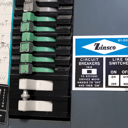 Electrical circuit breaker panel switches